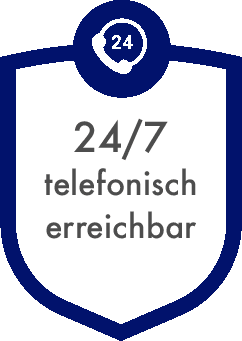 24/7 telefonisch erreichbar
